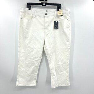 NWT St. Johns Bay White Mid Rise Capri Denim Pants Women's 18